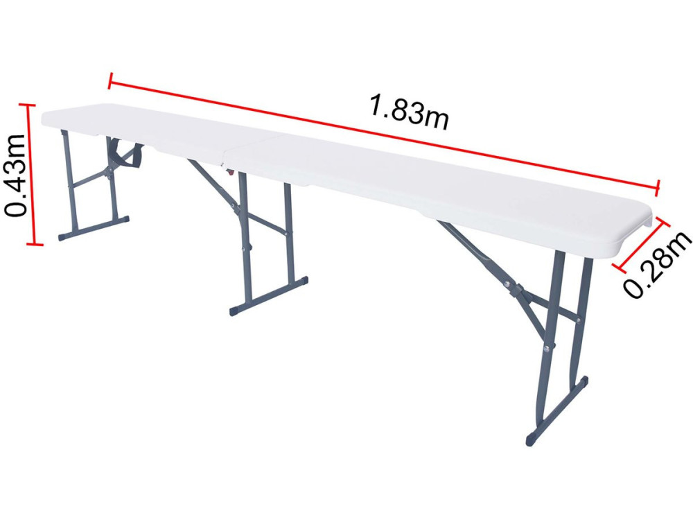 Foldy" metal bench - 183 x 29 x 42 cm - White