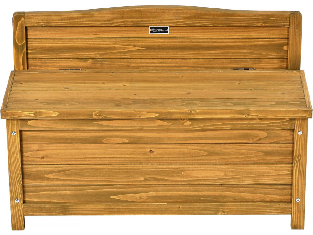 Ben" wooden garden bench - 90 x 33 x 60 cm - Brown