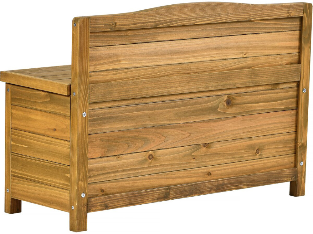 Ben" wooden garden bench - 90 x 33 x 60 cm - Brown