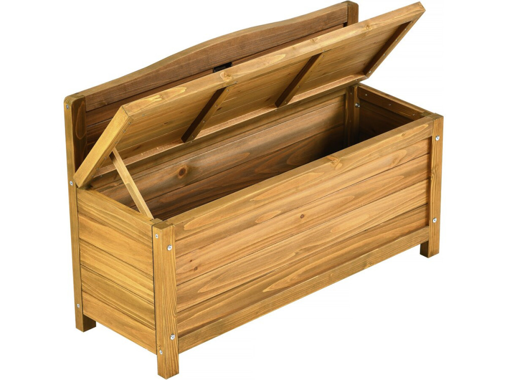 Ben" wooden garden bench - 90 x 33 x 60 cm - Brown