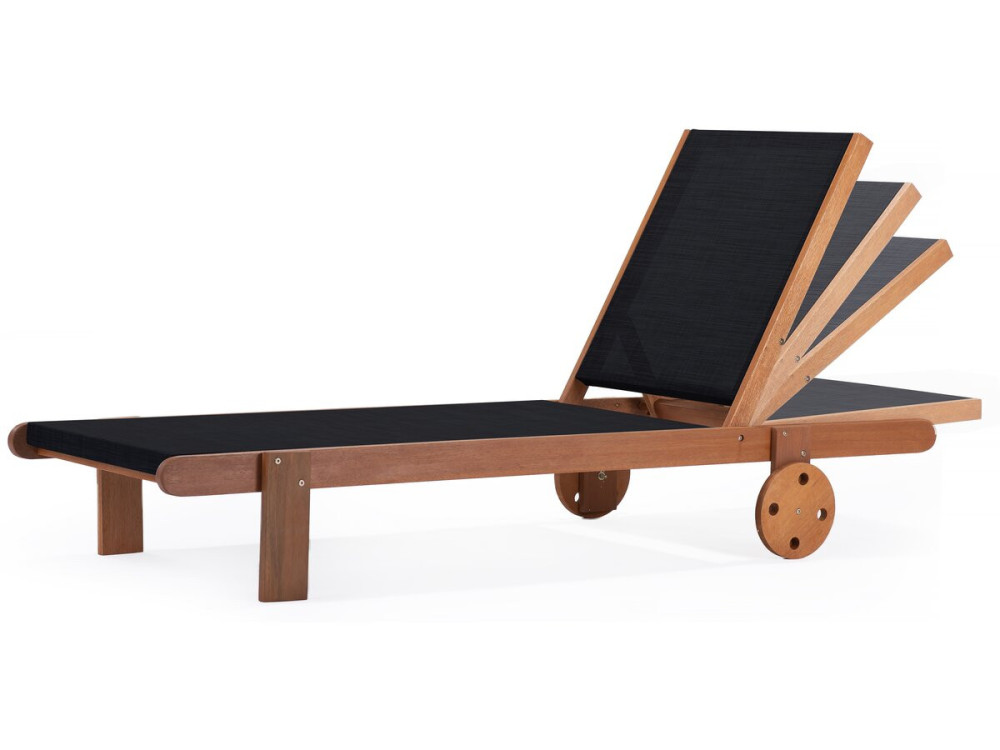 Exotic wood sun lounger "Saigon" - Maple - Black