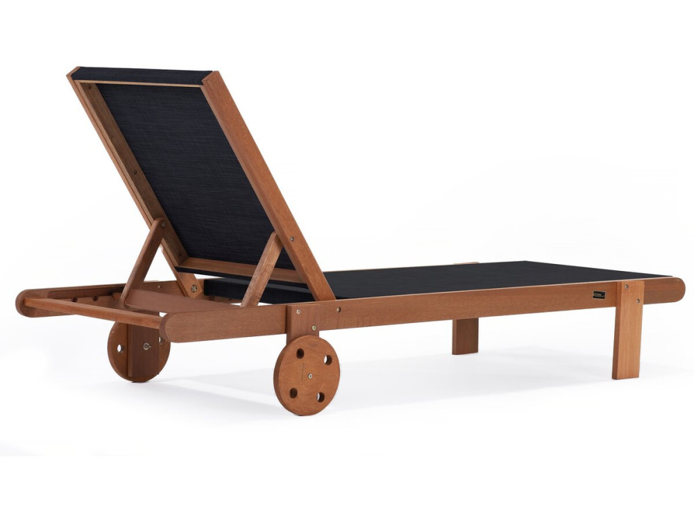 Exotic wood sun lounger "Saigon" - Maple - Black