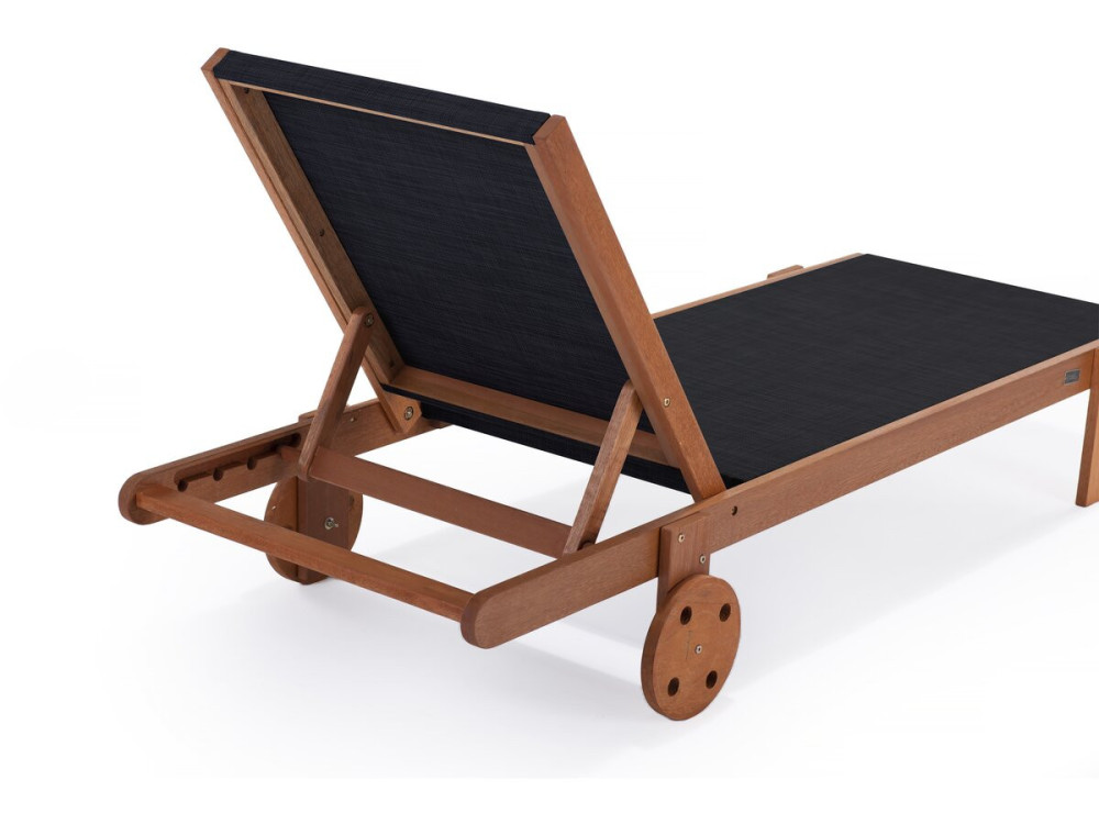 Exotic wood sun lounger "Saigon" - Maple - Black