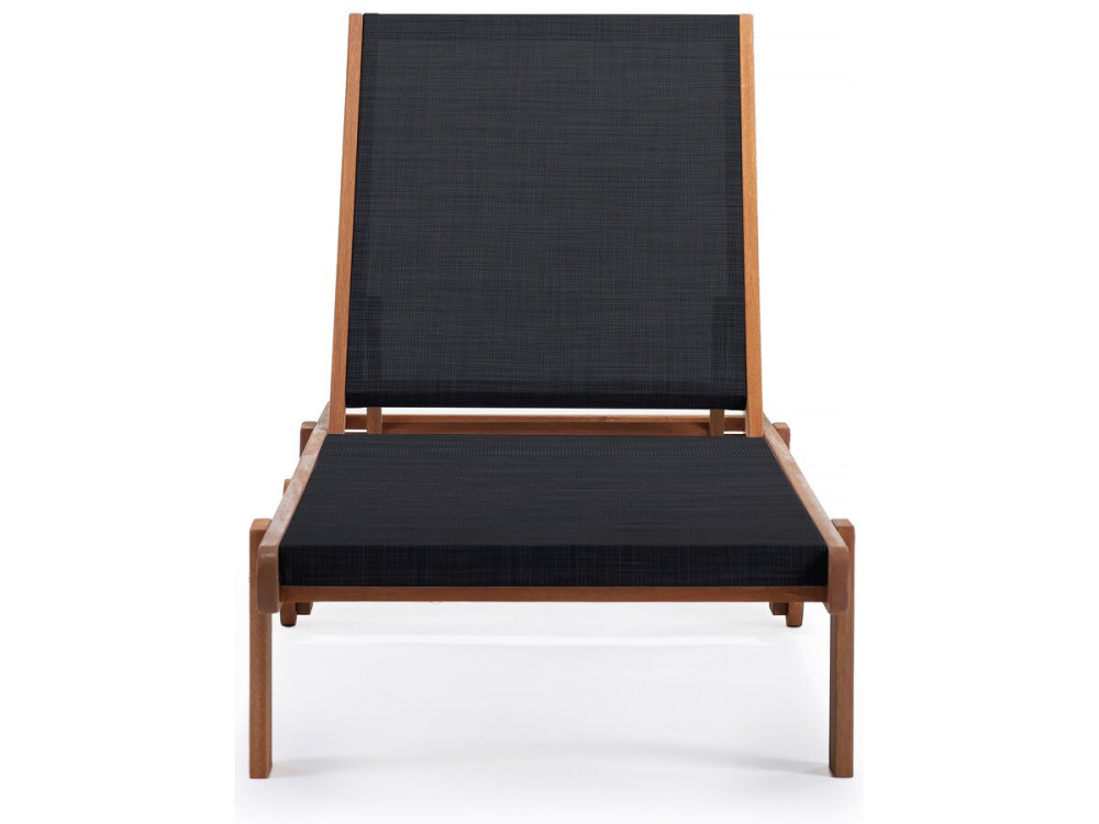 Exotic wood sun lounger "Saigon" - Maple - Black