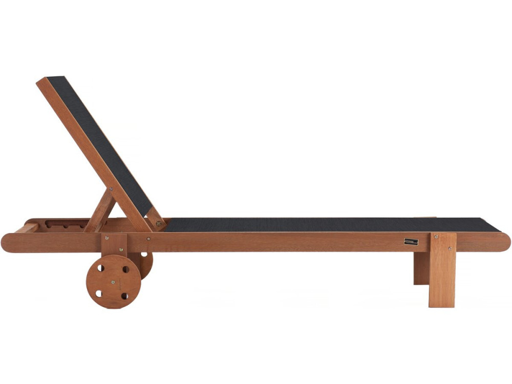 Exotic wood sun lounger "Saigon" - Maple - Black