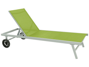 Aluminum and texteline Sun lounger  Bella - "Phoenix" - Green