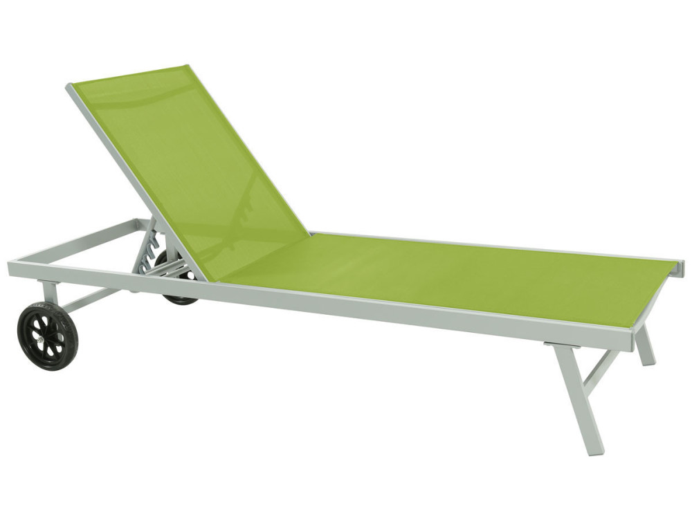 Aluminum and texteline Sun lounger  Bella - "Phoenix" - Green