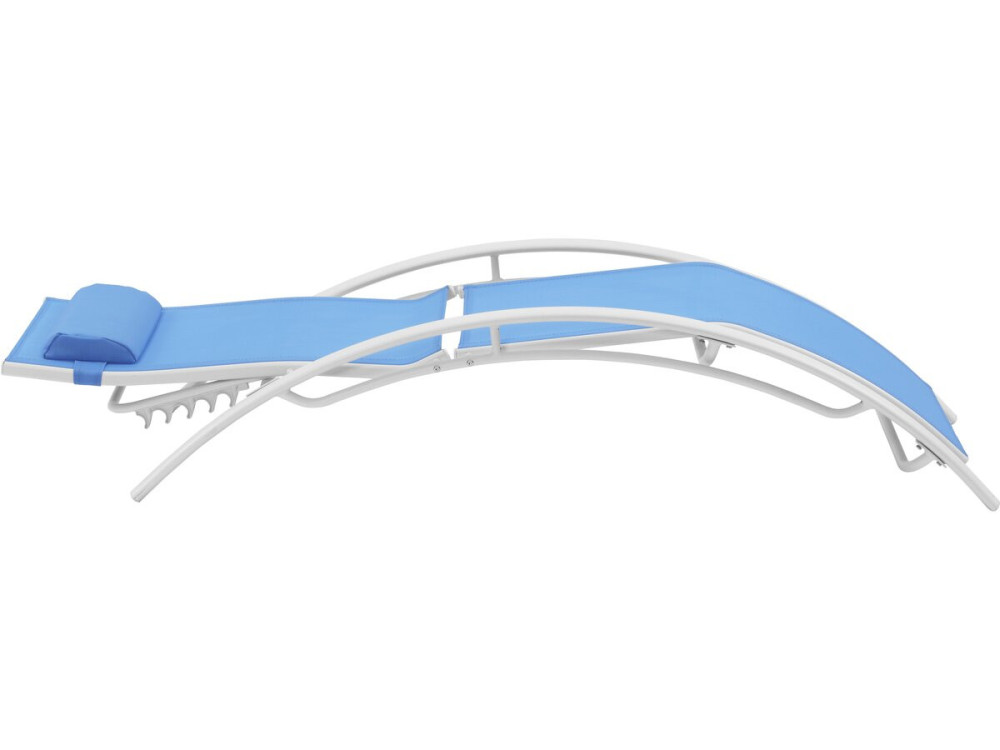 Set of 2 Aluminium Sun Bathing Chairs / Sun Lounge - Beauty - "Phoenix" - Blue