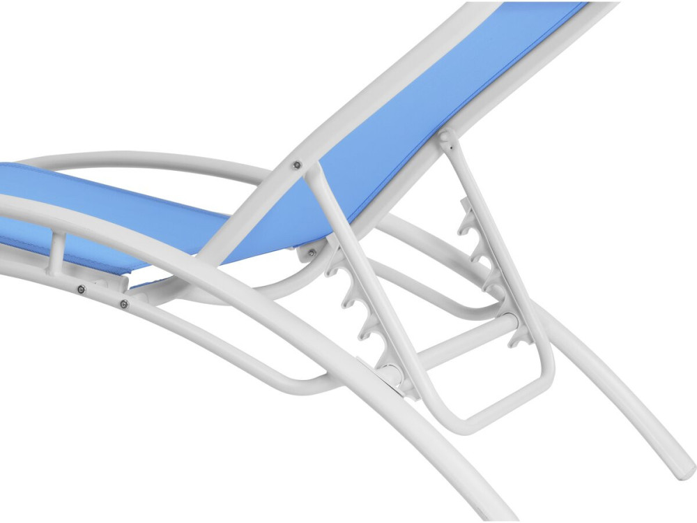 Set of 2 Aluminium Sun Bathing Chairs / Sun Lounge - Beauty - "Phoenix" - Blue