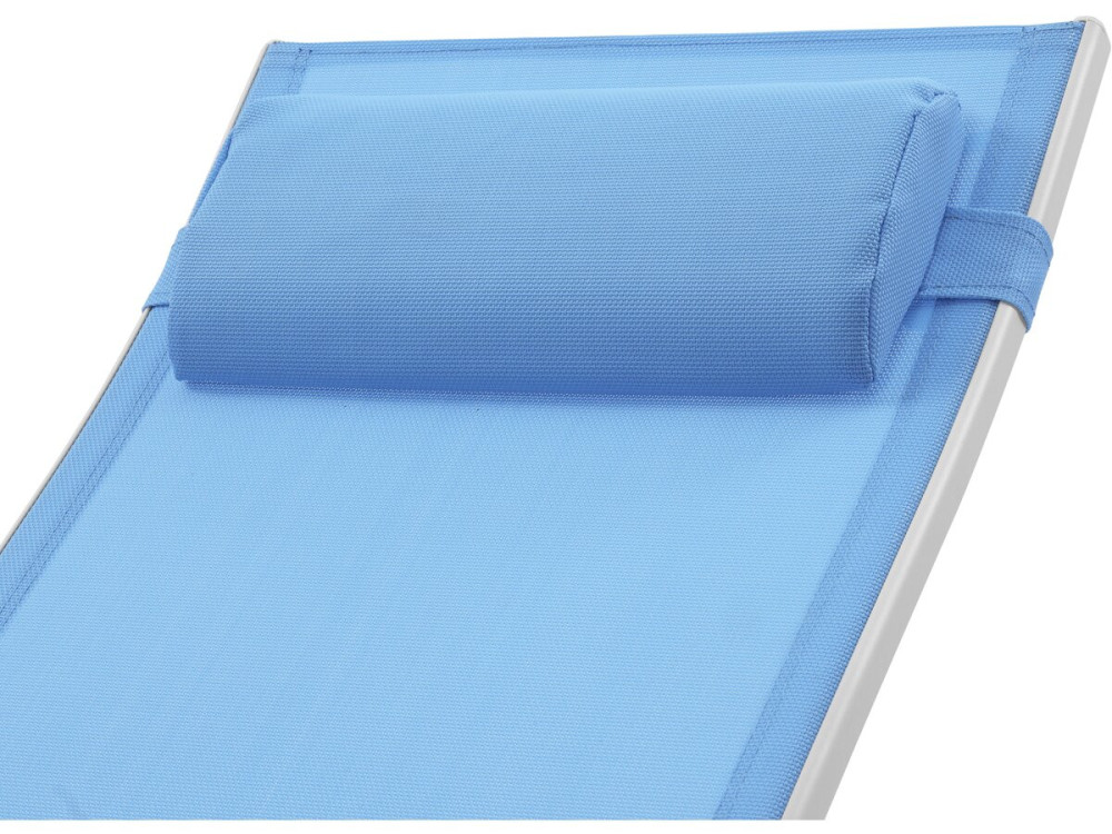 Set of 2 Aluminium Sun Bathing Chairs / Sun Lounge - Beauty - "Phoenix" - Blue