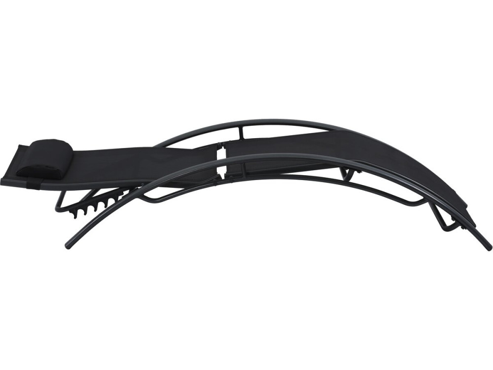 Set of 2 Beauty "Phoenix" Black aluminum sun loungers