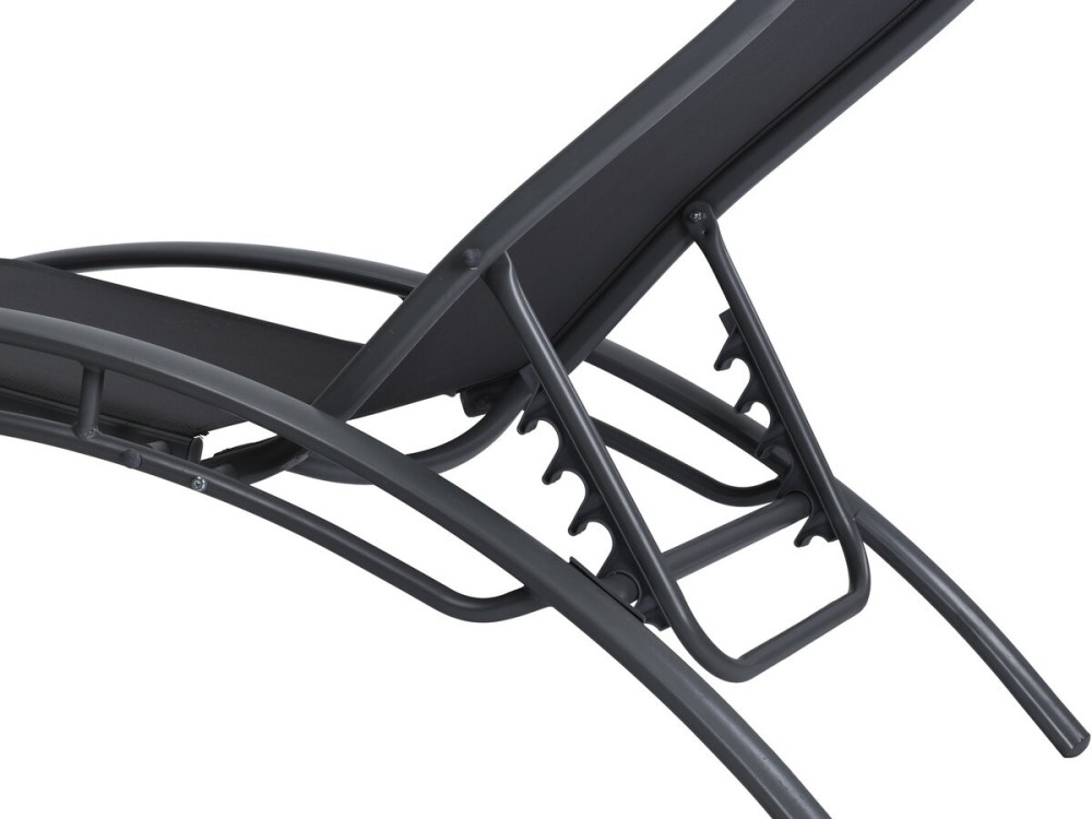 Set of 2 Beauty "Phoenix" Black aluminum sun loungers