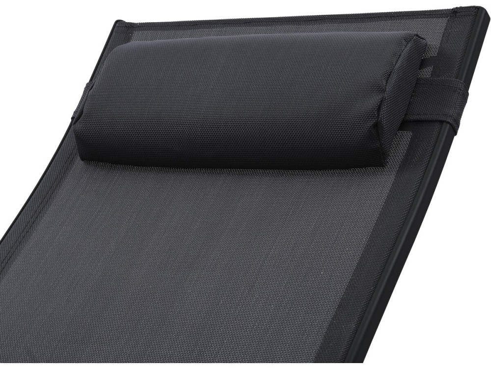 Set of 2 Beauty "Phoenix" Black aluminum sun loungers