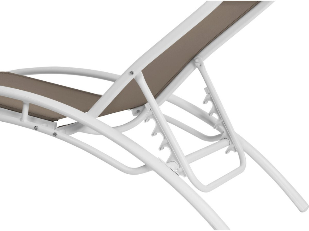 Set of 2 Aluminium Sun Bathing Chairs / Sun Lounge - Beauty - "Phoenix" - Moleskin Color