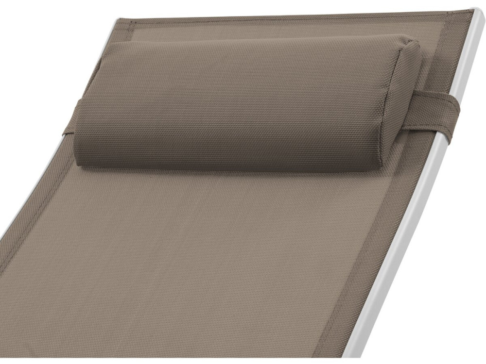 Set of 2 Aluminium Sun Bathing Chairs / Sun Lounge - Beauty - "Phoenix" - Moleskin Color