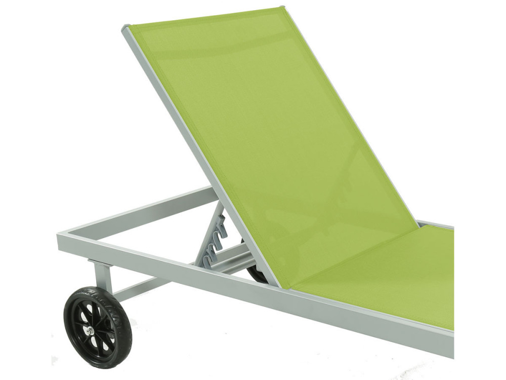 Aluminium and Textelene Sun lounger  "Bella" - Phoenix - Green - 2 batches