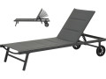 "Bella" sunbed in textilene and aluminum  - Phoenix - Dark grey - Grey