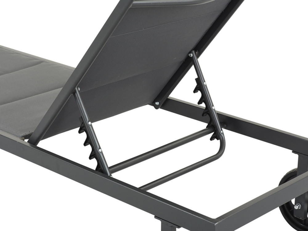 "Bella" sunbed in textilene and aluminum  - Phoenix - Dark grey