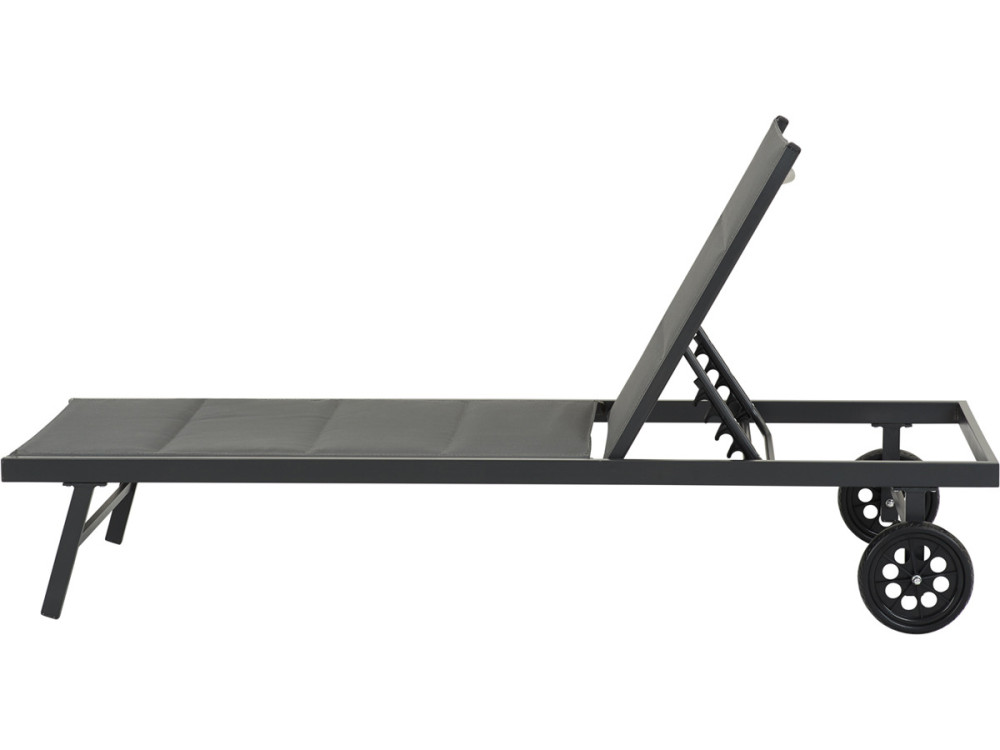 "Bella" sunbed in textilene and aluminum  - Phoenix - Dark grey