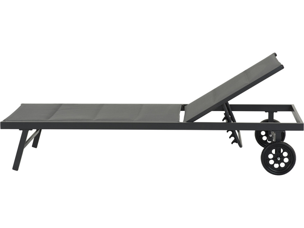 "Bella" sunbed in textilene and aluminum  - Phoenix - Dark grey
