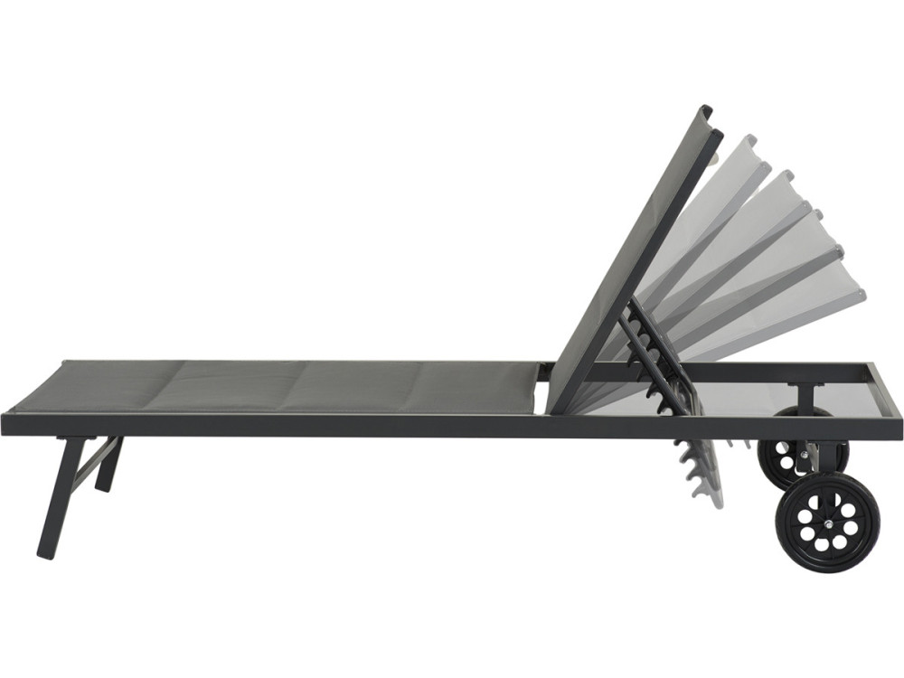 "Bella" sunbed in textilene and aluminum  - Phoenix - Dark grey