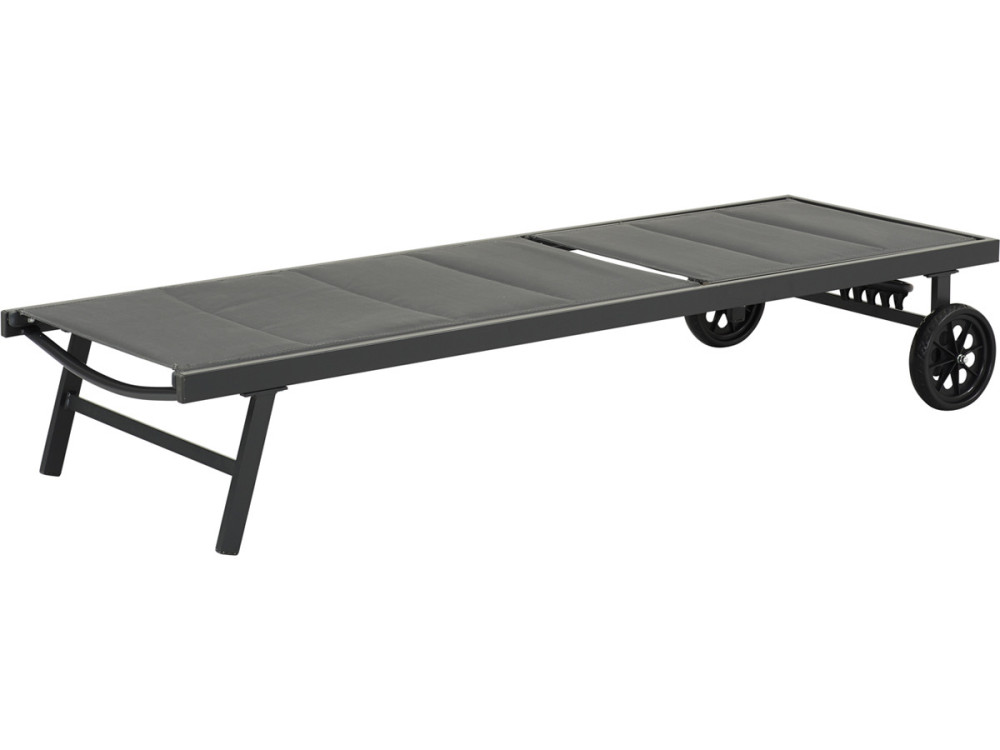 "Bella" sunbed in textilene and aluminum  - Phoenix - Dark grey