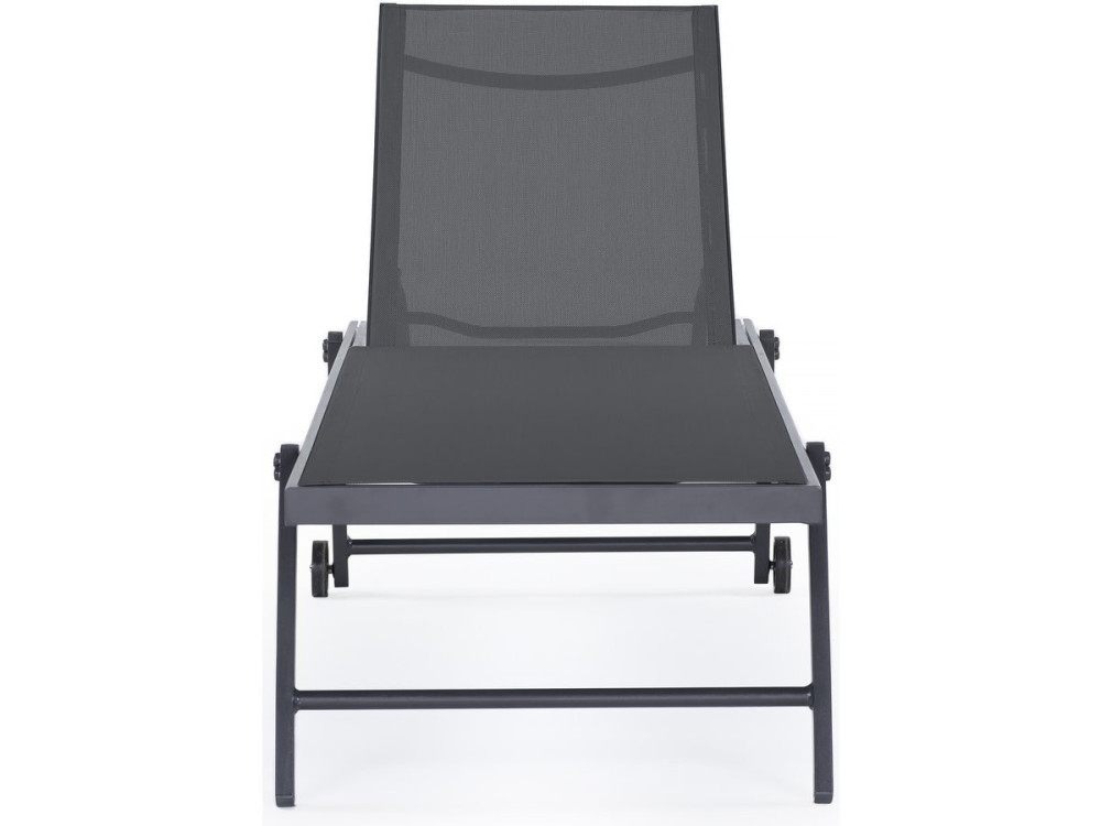 Set of 2 Textile and aluminium sunbathing chairs  "Jolia" - Phoenix - Dark grey