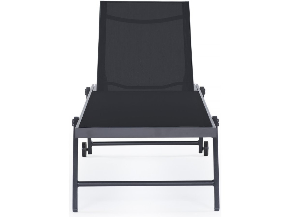 Set of 2 Textile and aluminium sunbathing chairs  "Jolia" - Phoenix - Black