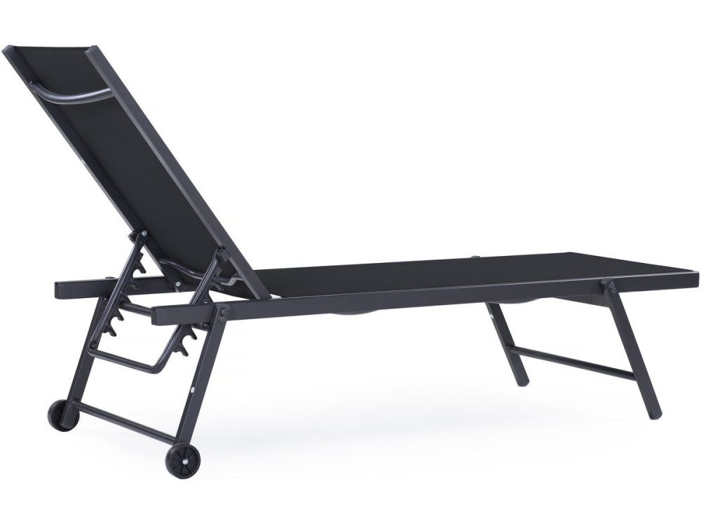 Set of 2 Textile and aluminium sunbathing chairs  "Jolia" - Phoenix - Black