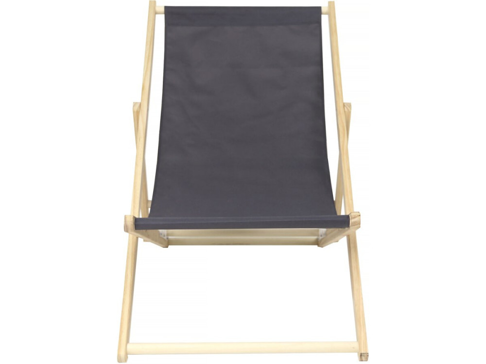 Set of 2 wooden deckchairs "Chilienne" - 107 x 56.5 x 81 cm - Grey
