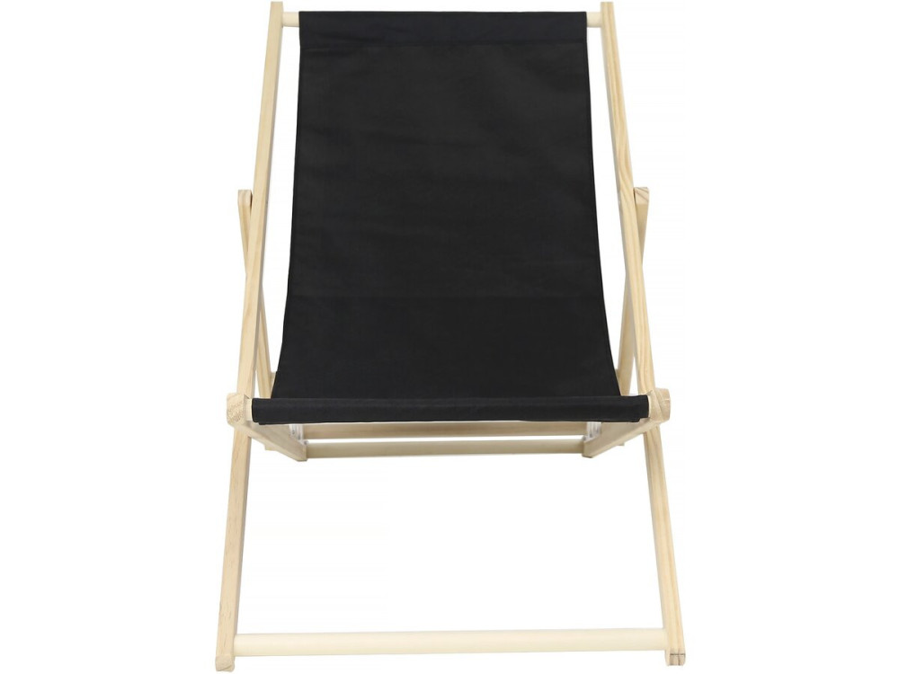 Set of 2 wooden deckchairs "Chilienne" - 107 x 56.5 x 81 cm - Black
