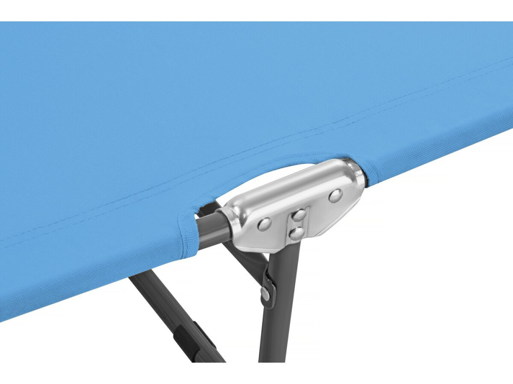 Lazy" folding sunlounger - With sunshade - Blue