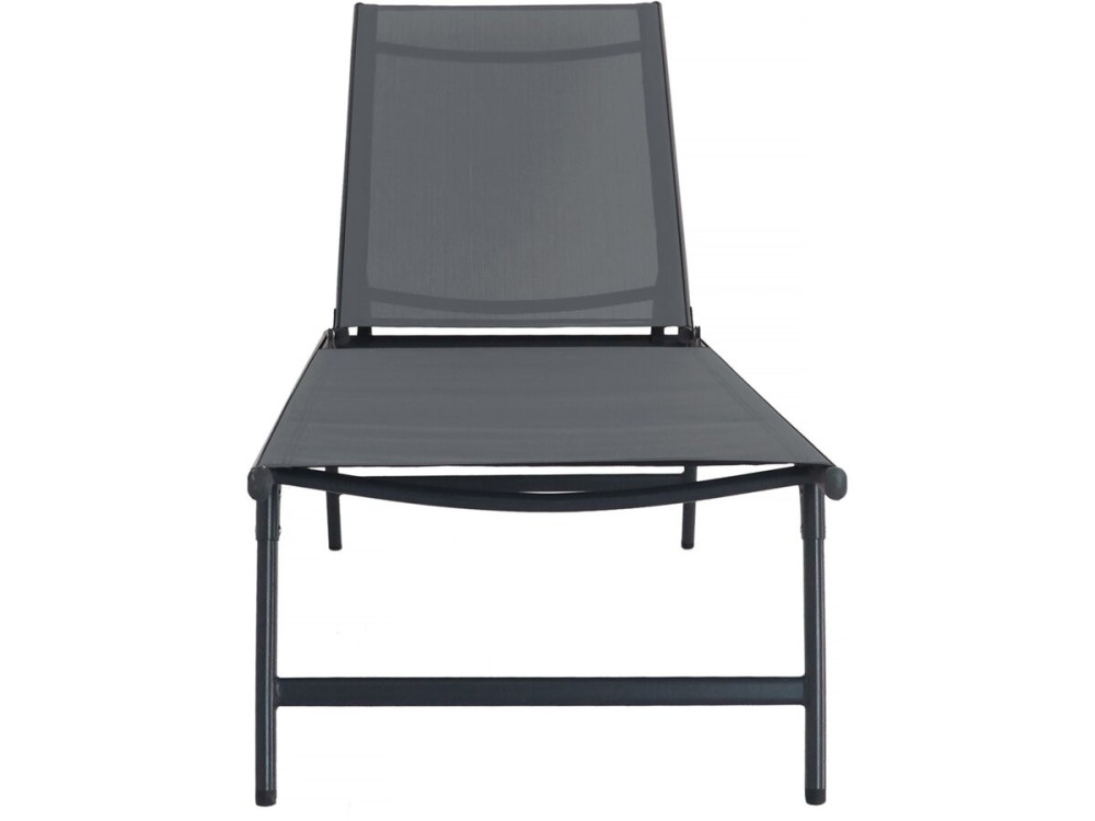 Set of 2 "Sublima" metal sun loungers - 180 x 54 x 104 cm - Anthracite
