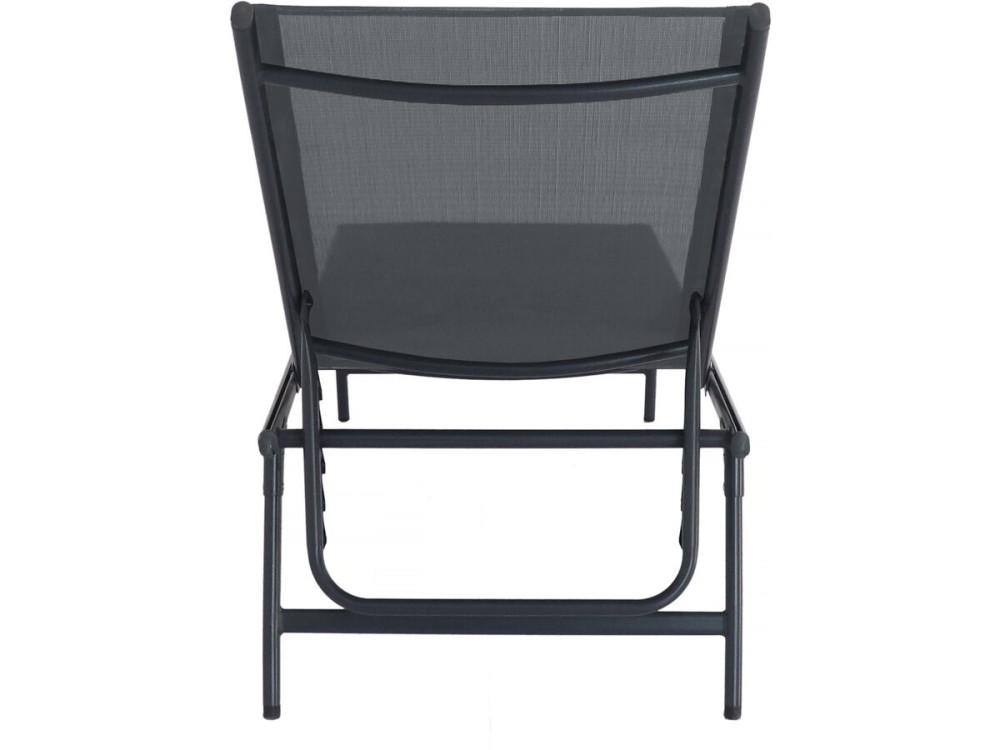 Set of 2 "Sublima" metal sun loungers - 180 x 54 x 104 cm - Anthracite