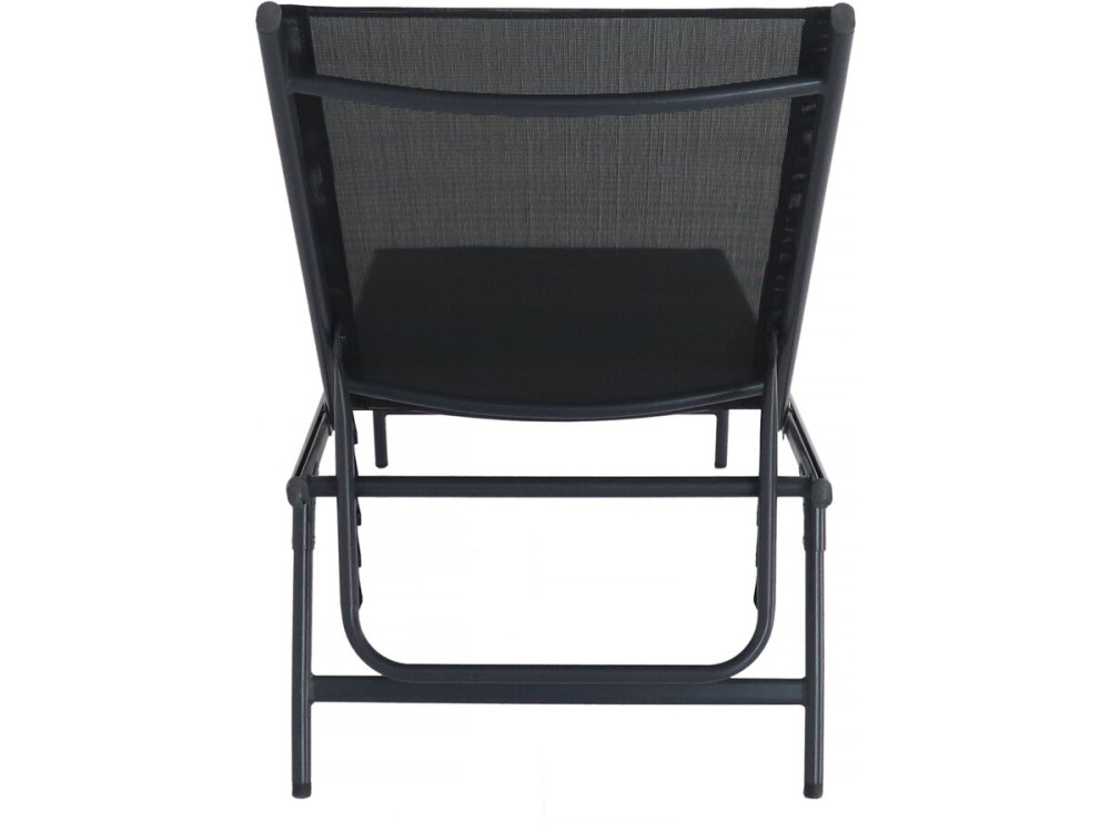 Set of 2 "Sublima" metal sun loungers - 180 x 54 x 104 cm - Black