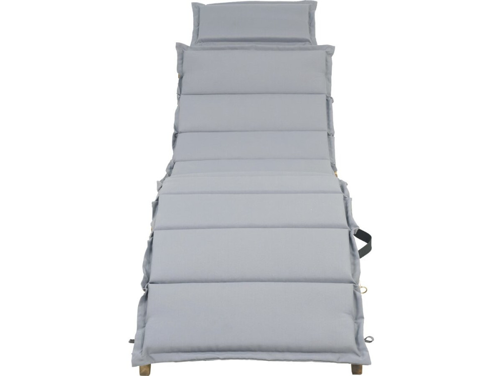 Jakarta" wooden sun lounger with cushions - Grey