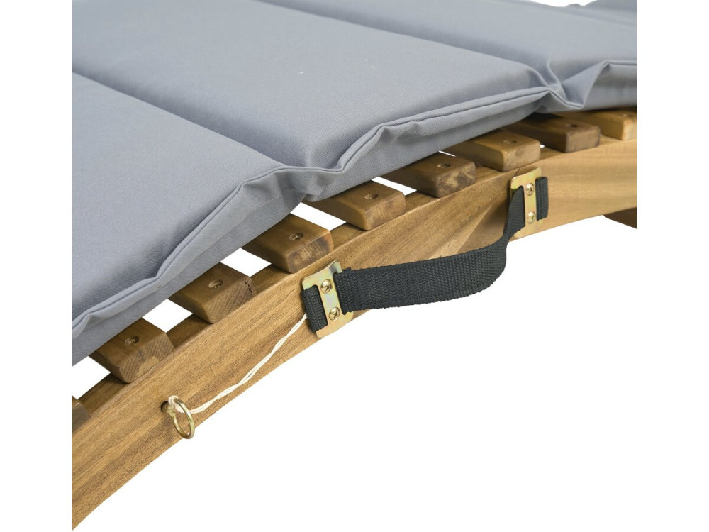 Jakarta" wooden sun lounger with cushions - Grey