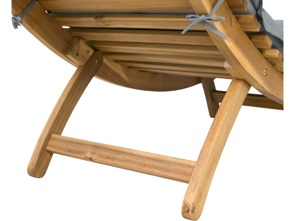 Jakarta" wooden sun lounger with cushions - Grey