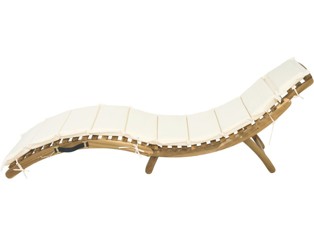 Jakarta" wooden sun lounger with cushions - Beige
