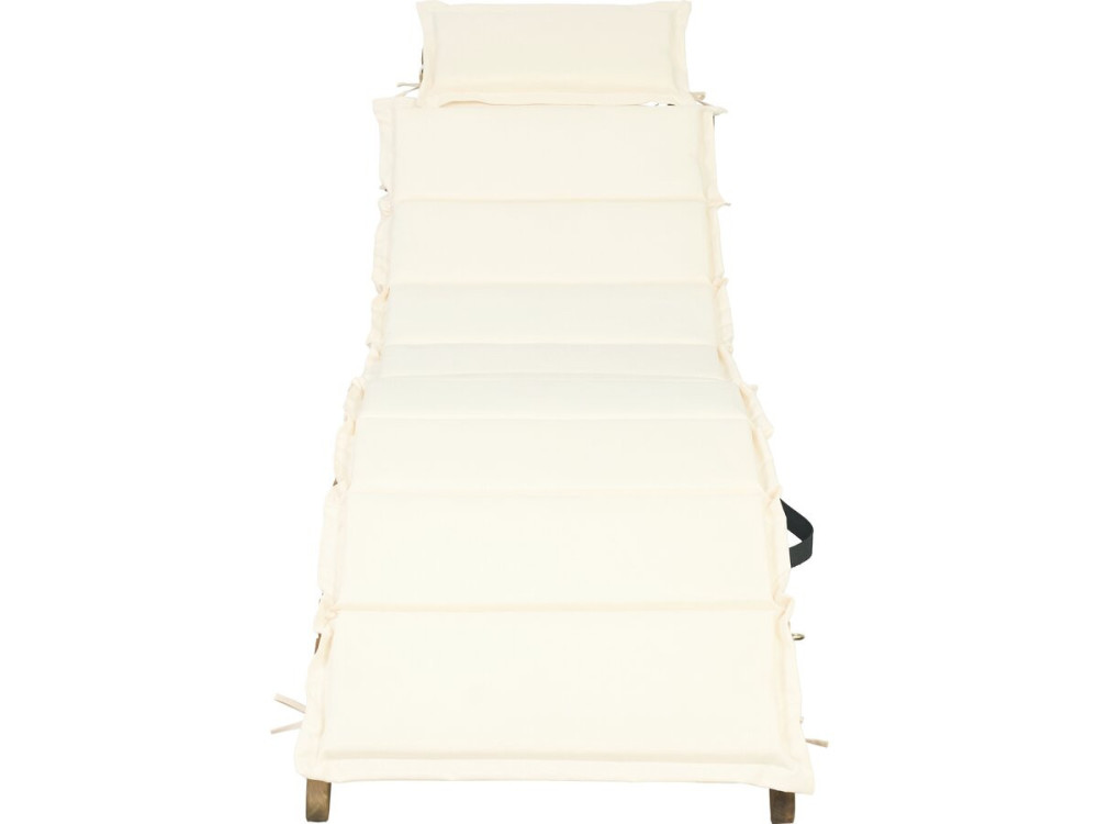 Jakarta" wooden sun lounger with cushions - Beige