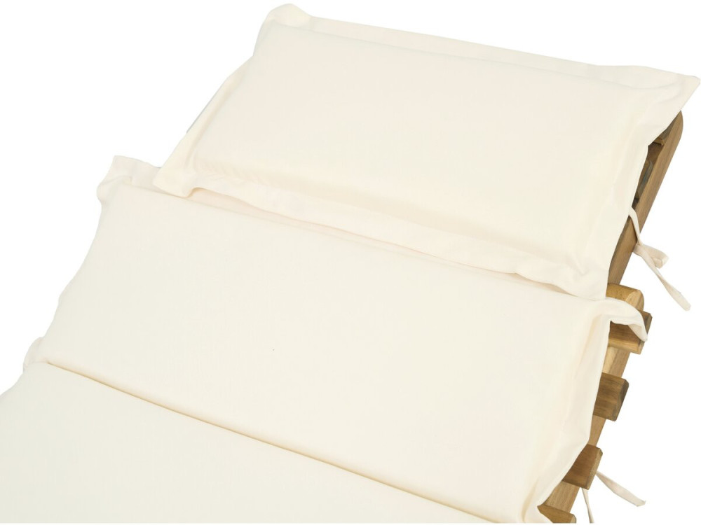 Jakarta" wooden sun lounger with cushions - Beige