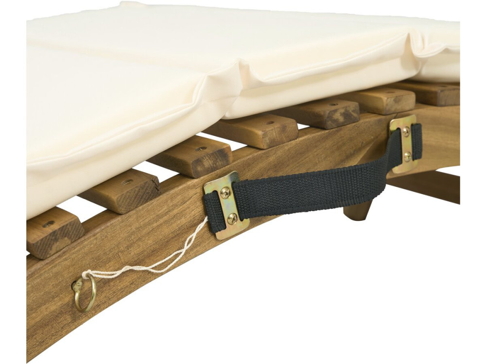 Jakarta" wooden sun lounger with cushions - Beige