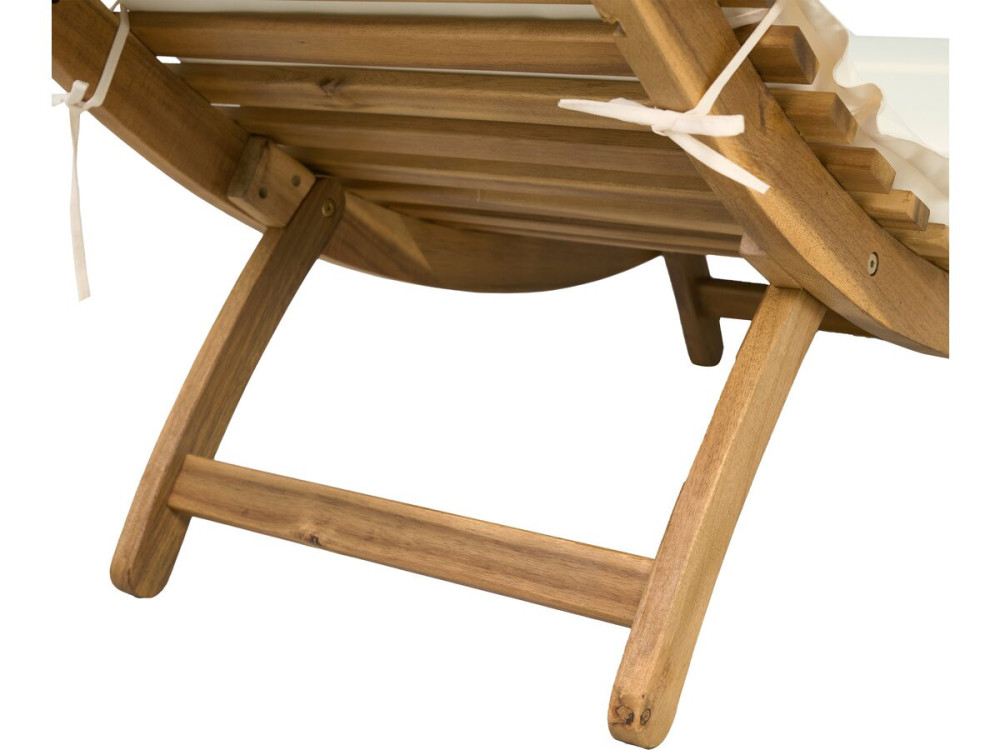 Jakarta" wooden sun lounger with cushions - Beige
