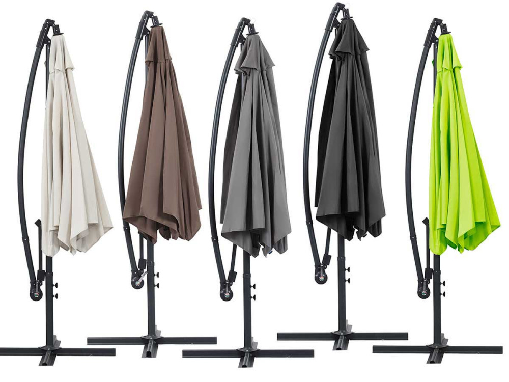 Cantilever Garden Parasol Alu "Ilios" - Round - ¨ 3 m (9 feet and 10 inches) - grey