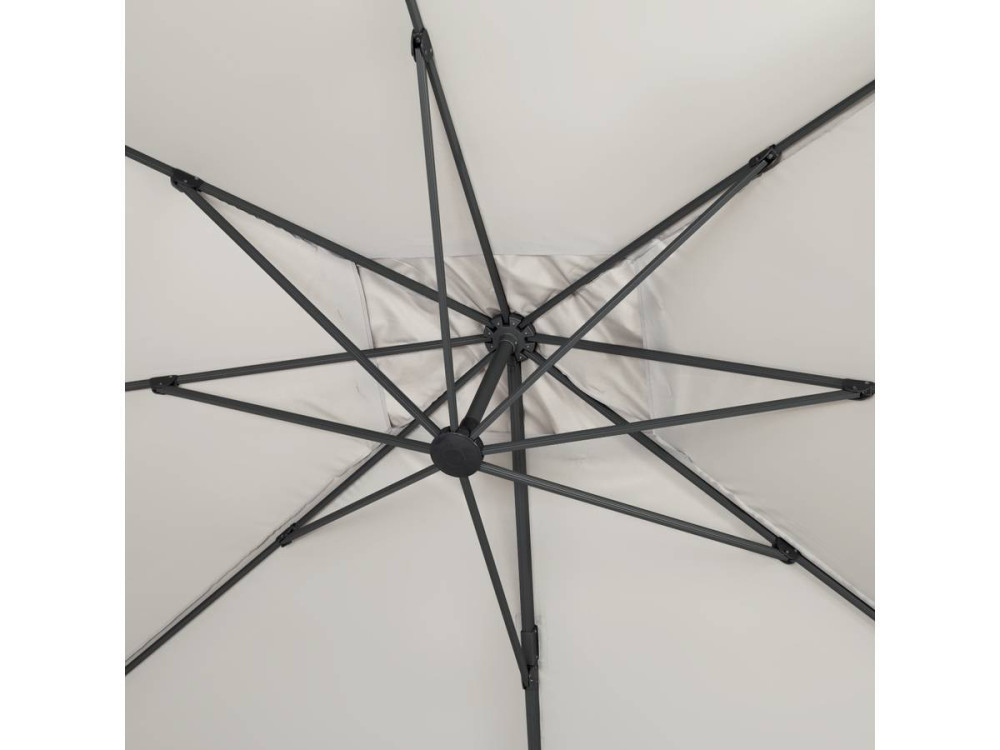 Garden Hanging umbrella Alu "Sun 3" - Square - 3 x 3 m - Ecru - Slabs included