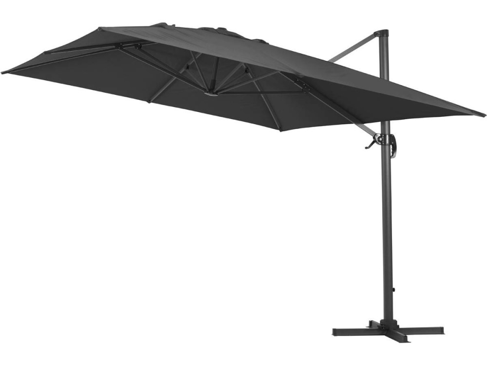 Outdoor garden umbrella "Sun 4" - Rectangle - 3 x 4 m - Black + Protective cover