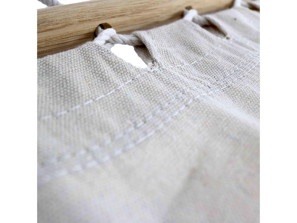 Coton fabric hammock with a wooden frame "Dallas" - 3m - Ecru colour