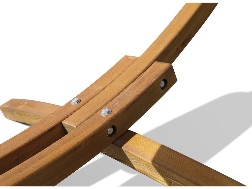 Coton fabric hammock with a wooden frame "Dallas" - 3m - Ecru colour