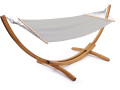 Coton fabric hammock with a wooden frame "Dallas" - 3m - Mixed green - GREY
