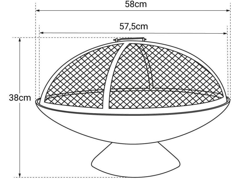 Cast iron brazier with bell "Junto" - Ø 58 x 38 cm - Black